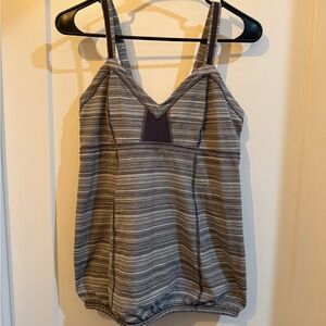 lululemon athletica Brown Striped Tank Top